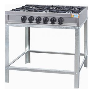 Anafe Industrial Danda 6 Hornallas Con Base Acero Inoxidable