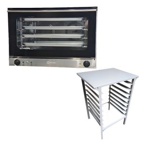Horno Convector Eléctrico Havard 60x40 Cm  Base Desarmable Plateado